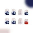 thumbnail image 6 of Kokovifyves Press on Nails Sale Short Glossy Independence Day Light Irregular Lines Glitter 24PSC, 6 of 7