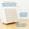 thumbnail image 3 of ECR4Kids Double-Sided Wooden Mobile Book Display and Storage, Montessori Furniture, White Wash, 3 of 9