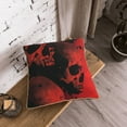 thumbnail image 5 of KLL Red And Black Abstract Skull Decorative Throw Pillow Covers Velvet Soft for Couch Sofa Bedroom Living Room Outdoor (No pillow core)- 18"x18", 5 of 5
