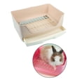 thumbnail image 3 of Pequeña arena para mascotas, orinal, orinal, entrenador, esquina, caja de cama, para animales pequeños, conejo, conejillo de , - Beige Sunnimix Cajas de arena para conejos, 3 of 6