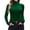 Green, variant on Women Turtleneck Shirt Long Sleeve Layer Tops Basic Ribbed Tees Soft Stretch Thermal Undershirts Lightweight Blouse