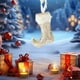 thumbnail image 5 of Adornos navideños color champán | Elegantes adornos de PVC y espuma para árbol | Diseños de caja de regalo, bota y perla para coronas navideñas y manualidades, 5 of 6