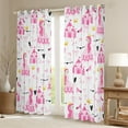 thumbnail image 2 of jejeloiu Cartoon Princess Curtains Pack of 2 (42x84 Each),Girls Castle Curtains Blackout,Kawaii Bowtie Bowknot Bedroom Curtains,Lightweight Room Decoration, 2 of 6