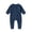 Navy, variant on Baby Zip Up Footed Romper Ribbed Long Sleeve Bodysuit Creeper Infant One Piece Jumpsuit