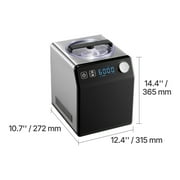 KFFKFF Upright Automatic Ice Cream Maker with Built-in Compressor, 2 Quart Capacity, Stainless Steel Electric Sorbet and Yogurt Machine, 4 Modes with Digital Display and Timer