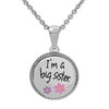 Girls' Stainless Steel I'm A Big Sister Pendant with Chain