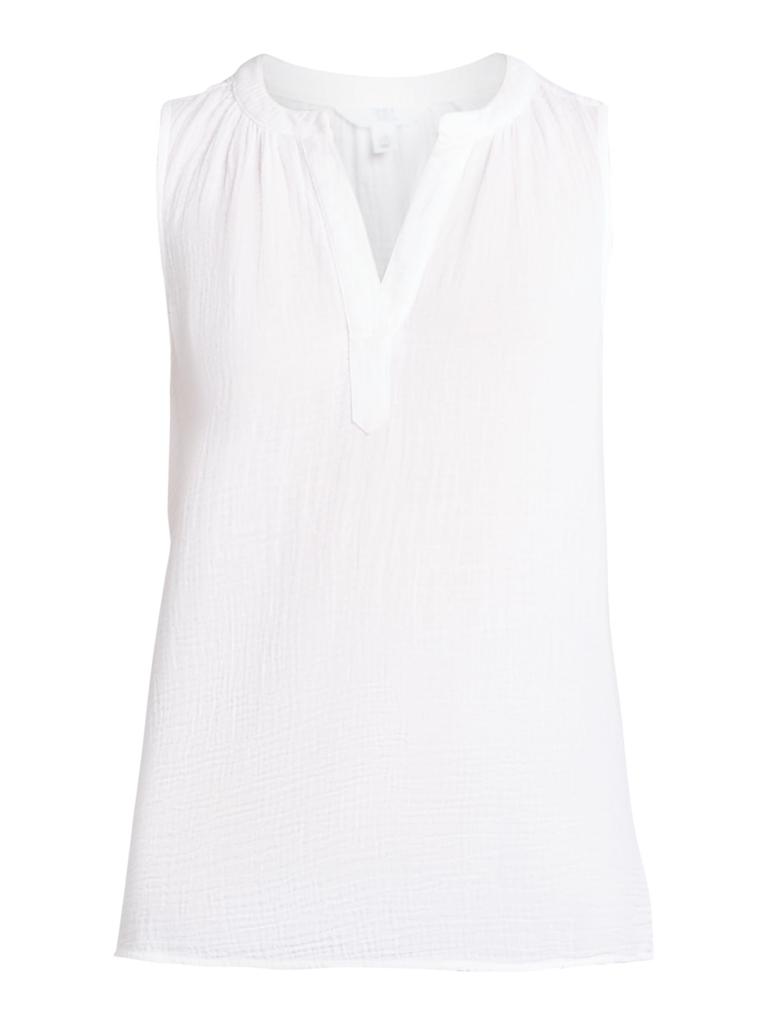 Time and Tru Women's Double Cloth Woven Tank, Sizes XS-XXXL