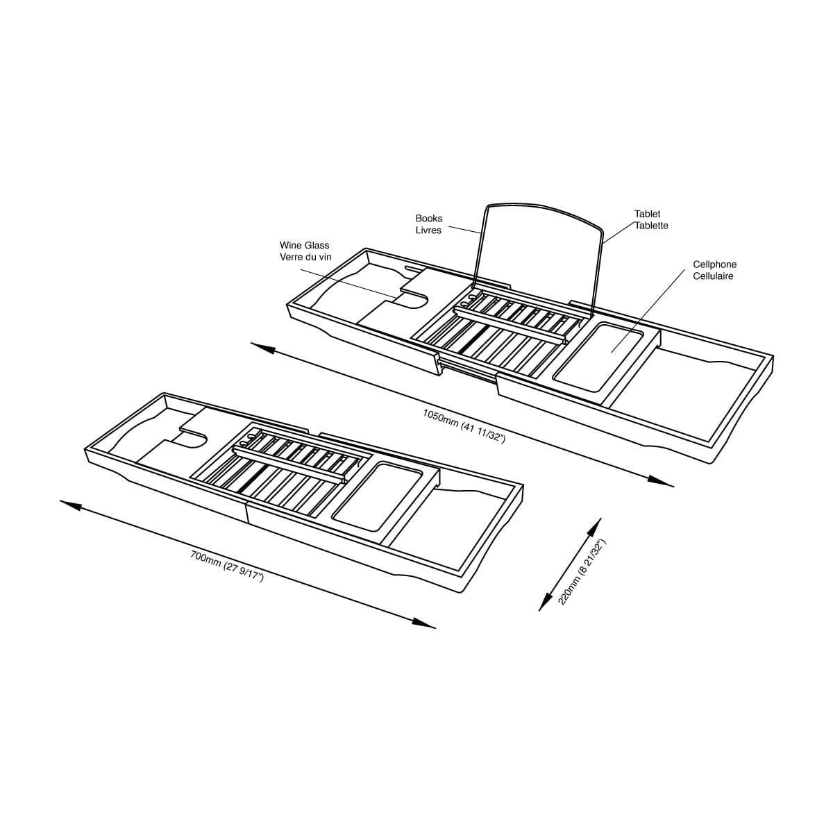 A&E Bain et Douche TIANA Plateau de baignoire