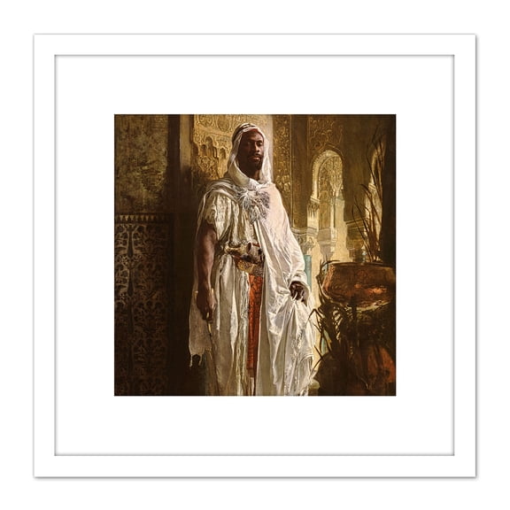 Charlemont The Moorish Chief 8X8 Inch Square Wooden Framed Wall Art Print Picture with Mount