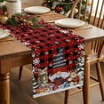thumbnail image 3 of Christmas Tree Gnome Cat Squirrel Table Runner 18x72in Non-Slip Cotton Linen Table Runners, Red Plaid Lattice Dresser Scarves TableRunner for Dinner Kitchen Dining Wedding Party, 3 of 9