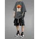 thumbnail image 4 of Camisetas estampadas, pantalones cortos, trajes para hombre, deportivos, gráficos, grises, corte regular, conjuntos geniales de alta calidad para hombre, novedad en pantalones holgados y elegantes, 4 of 4