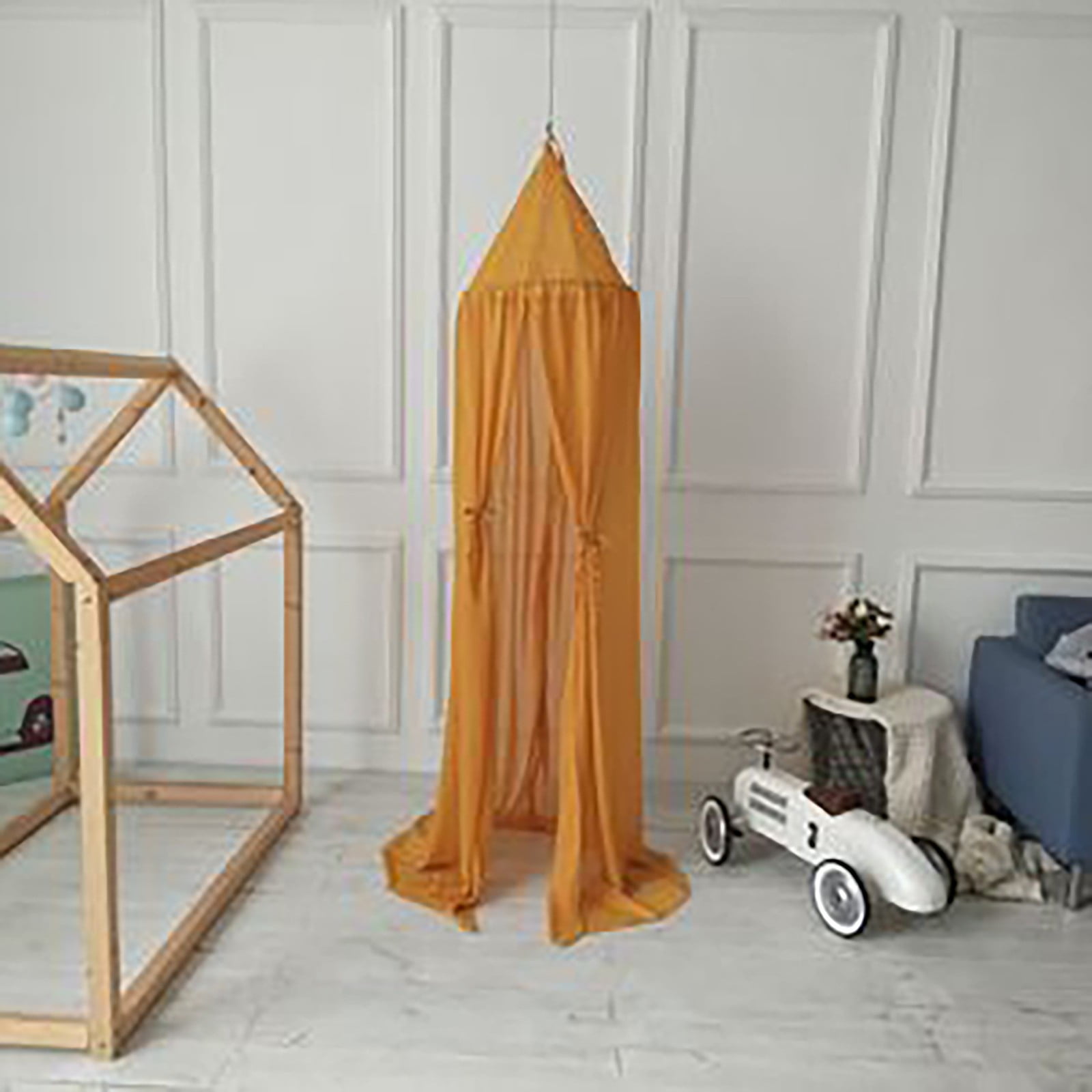 Jierger Bed Canopy Baby Canopy Chiffon 𝒊𝒏𝒔𝒆𝒄𝒕 Net Decoration 𝑴𝒐𝒔𝒒𝒖𝒊𝒕𝒐 Net for Cot-𝑷𝑰𝑵𝑲 yellow Suitable for Baby Adults Bedroom, Camping, nap, Patio