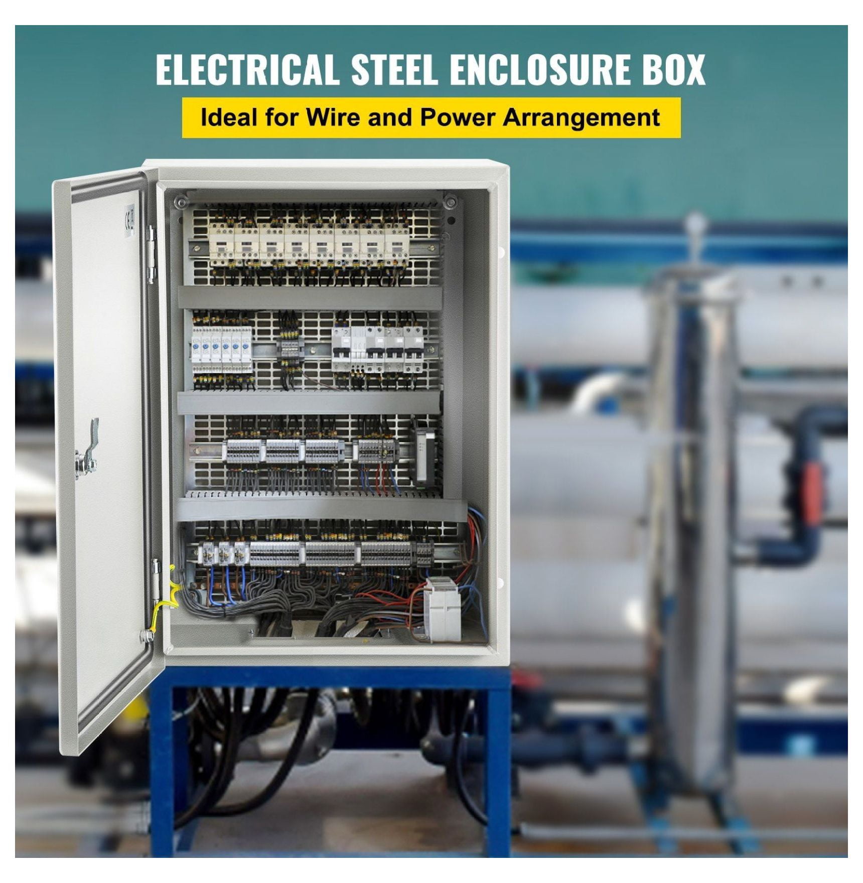 Electrical Enclosure Box 16x12x6 inch, Carbon Steel Waterproof Junction Box, IP66 Outdoor Electrical Boxes with Mounting Plate for DIY Projects