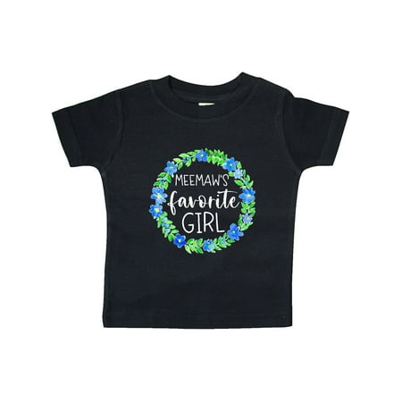 

Inktastic Meemaw s Favorite Girl Blue Flower Wreath Gift Baby Girl T-Shirt