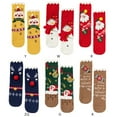 thumbnail image 6 of URMAGIC Toddler Baby Adult Cotton Socks Christmas Cute Cartoon Slipper Socks Xmas Holiday Soft Knit Coral Fleece Socks, 6 of 6