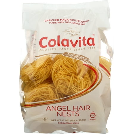 (6 Pack) Colavita Angel Hair Nests Pasta, 16.0 OZ
