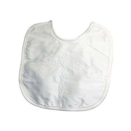 - Little Things Mean A Lot Unisex Champagne Dupioni Silk Embroidered Cross Bib