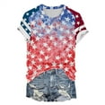 thumbnail image 5 of WZXFASHION Hauts pour Femmes Mode Manches 3/4 Col Rond Chemises Décontractées Tendance Blouses Imprimées T-Shirts à devant Plissé Articles en Liquidation T-shirt à Manches Courtes pour Femme, 5 of 5