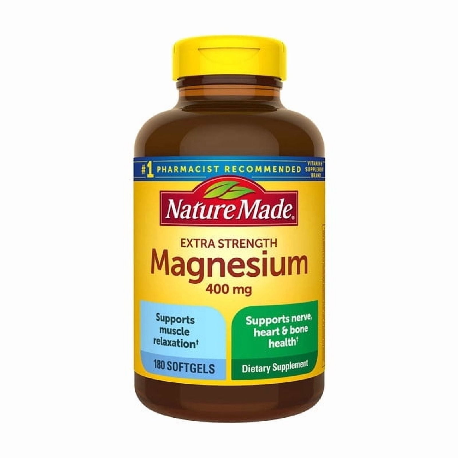 Nature Made Extra Strength Magnesium 400 mg Softgels, 180 Count