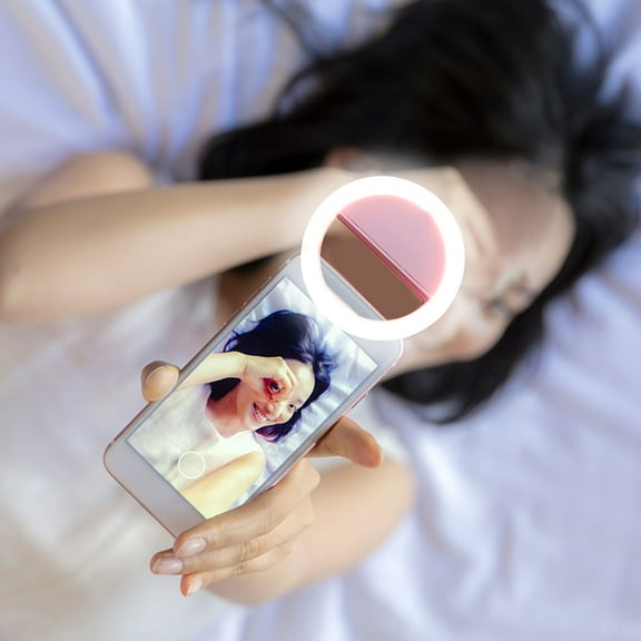 FUTUREORYY Clip On Ring Light For Phone Pink With 36 Led Beads For Men Phone 1Pcs 3.34X3.34X1.02in