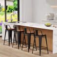 thumbnail image 5 of Apeaka 26 inch Bar Stools with back set of 4 Counter Height Stools with Wood Seat Metal Bar Stools, 5 of 6
