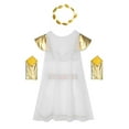 thumbnail image 4 of YiZYiF Women's Halloween Ancient Roman Empress Costume Greek God Toga Fancy Dress Mythology Cosplay White-B XXL, 4 of 7