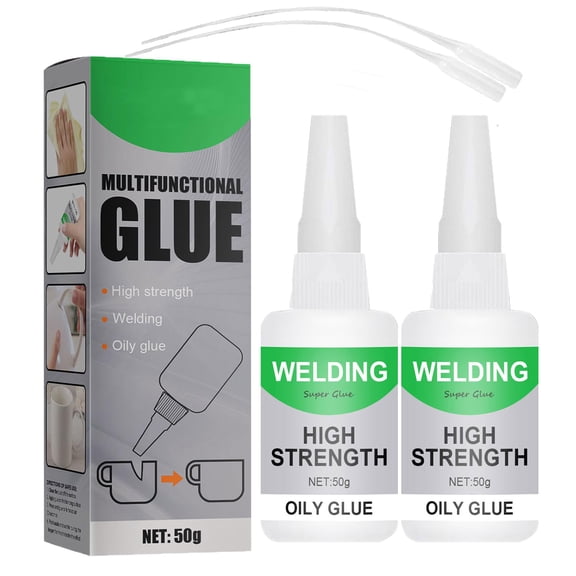 2-Pack Welding High-Strength Oily Glue, Multifunctional Fast Repair Instant Bonding Glue for Metal, Plastic, Wood, Ceramics, Leather and Glass, Super All Purpose Adhesive