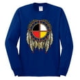 thumbnail image 2 of Wild Bobby, Medicine Wheel Dreamcatcher Native American Pop Culture Mens Long Sleeve Shirt, Royal, Medium, 2 of 3