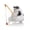 Black + white, variant on Sitting Cat Figurine, 1.18" Miniature Orange Cat with Fishing Rod, PVC Collectible Ornament for Desk Shelf Terrarium