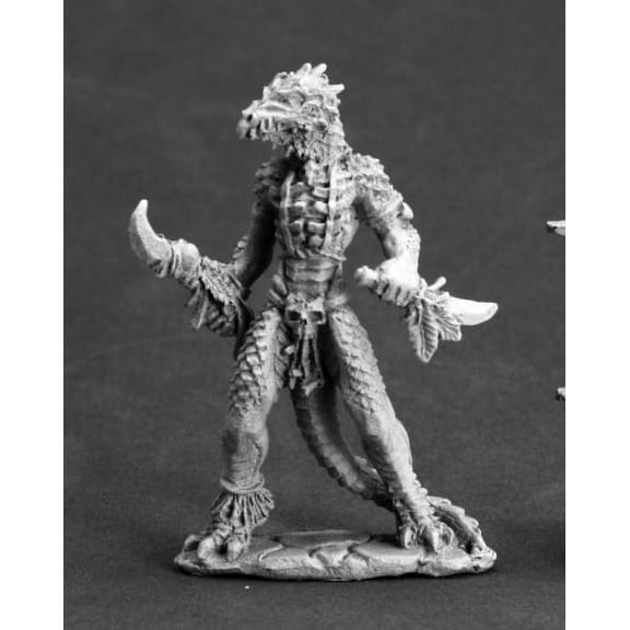 reaper miniatures lizardman shaman #03607 dark heaven legends unpainted metal