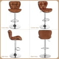 thumbnail image 4 of Yaheetech 2pcs Stylish Adjustable PU Leather Bar Stool with Foma Padded for Home, Retro Brown, 4 of 7