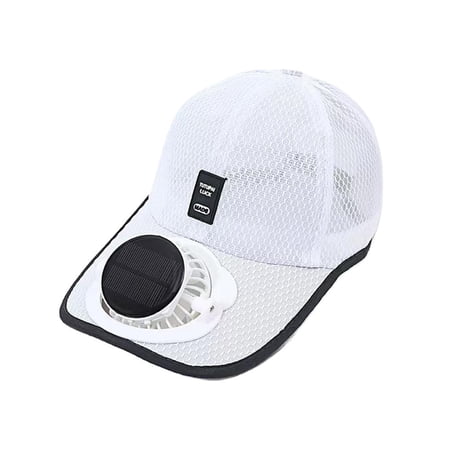 Solar Powered Fan Hat USB Rechargeable Cooling Cap Wide Brim Sun Visor with Fan 180° Adjustable 3-Speed Brushless Motor for Golf Fishing