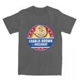 thumbnail image 3 of Camiseta de algodón para hombre y mujer con la frase Peanuts Charlie Brown For President Snoopy, camisetas de manga corta con cuello redondo, idea de regalo, 3 of 5