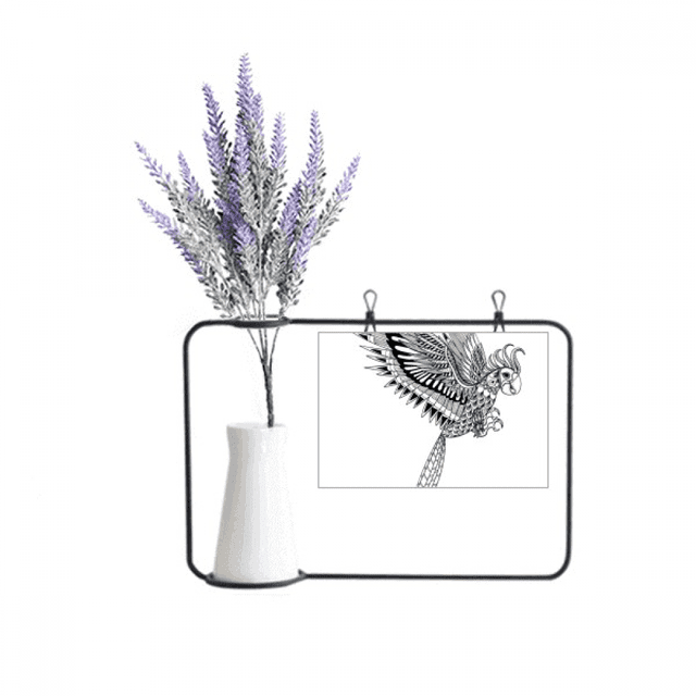 Bird Paint Flying Loyal Art Deco Fashion Artificial Lavender Flower Vase Bottle Card