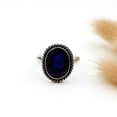 thumbnail image 7 of Blue Sapphire Gemstone Ring for Women Sterling Silver Handmade Jewelry September Birthstone Ring Healing Crystal Boho Statement Ring Size US 5, 7 of 7