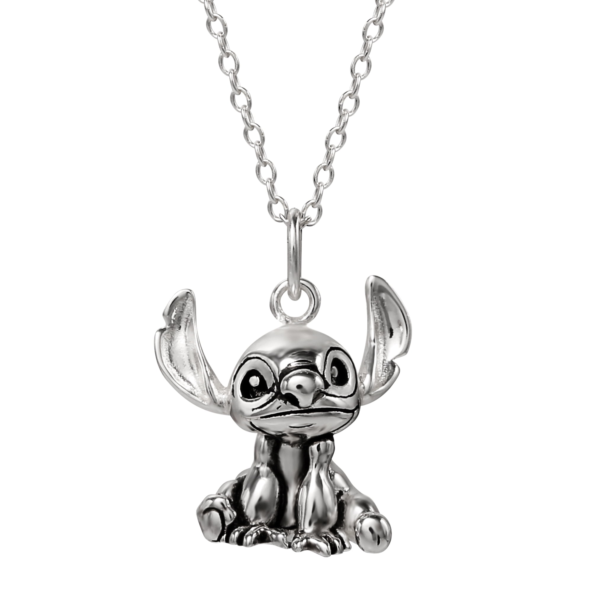 Disney Lilo and Stitch Women's Sterling Silver Stitch Pendant Necklace