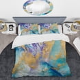 thumbnail image 2 of Designart "Liquid Art in Turquoise and Purple IV" Fractals Bedding Covert Set - Abstract Turquoise Modern Bed Set With 2 Shams, 2 of 6