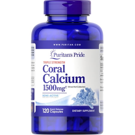 Nature's Bounty Puritan's Pride Triple Strength Coral Calcium 1500 mg-120 Capsules 1 ea