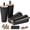 Black, variant on 6 inch Solid Wood Furniture Legs, 4Pcs Mid-Century Modern Wooden Replacement Feet with Threaded 5/16'' Hanger Bolts & Mounting Plate & Screws for Sofa Couch Armchair Cabinet TV Stand