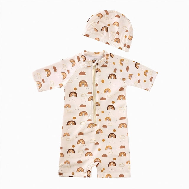 Gubotare Rashguard Swimsuit Boys Boys Rash Guard Swimsuits One Piece Short Sleeve Swim Shirt for Kids UPF 50+ Sun Protection Bathing Suits 2T 3T (Light Pink,2-3 Years)