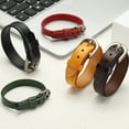 thumbnail image 4 of Uxcell 0.7" Leather Belt Bracelet for Men Women, Black, 4 of 6