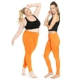 thumbnail image 2 of Stretch Is Comfort Women's Cotton Full Length Leggings Orange 5X, 2 of 6