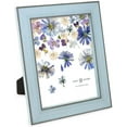 thumbnail image 2 of Isaac Jacobs 8x10 Blue w/ Brown Vertical & Horizontal Double Border Picture Frame W/ Black Fabric Easel, Wall-Mountable, Made for Tabletop, 2 of 6