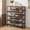 Rust, variant on edx 5-Tier Metal Shoe Rack Organizer for Entryway, 16-20 Pairs Shoe Storage Shelf, Black with Wooden Top, Black