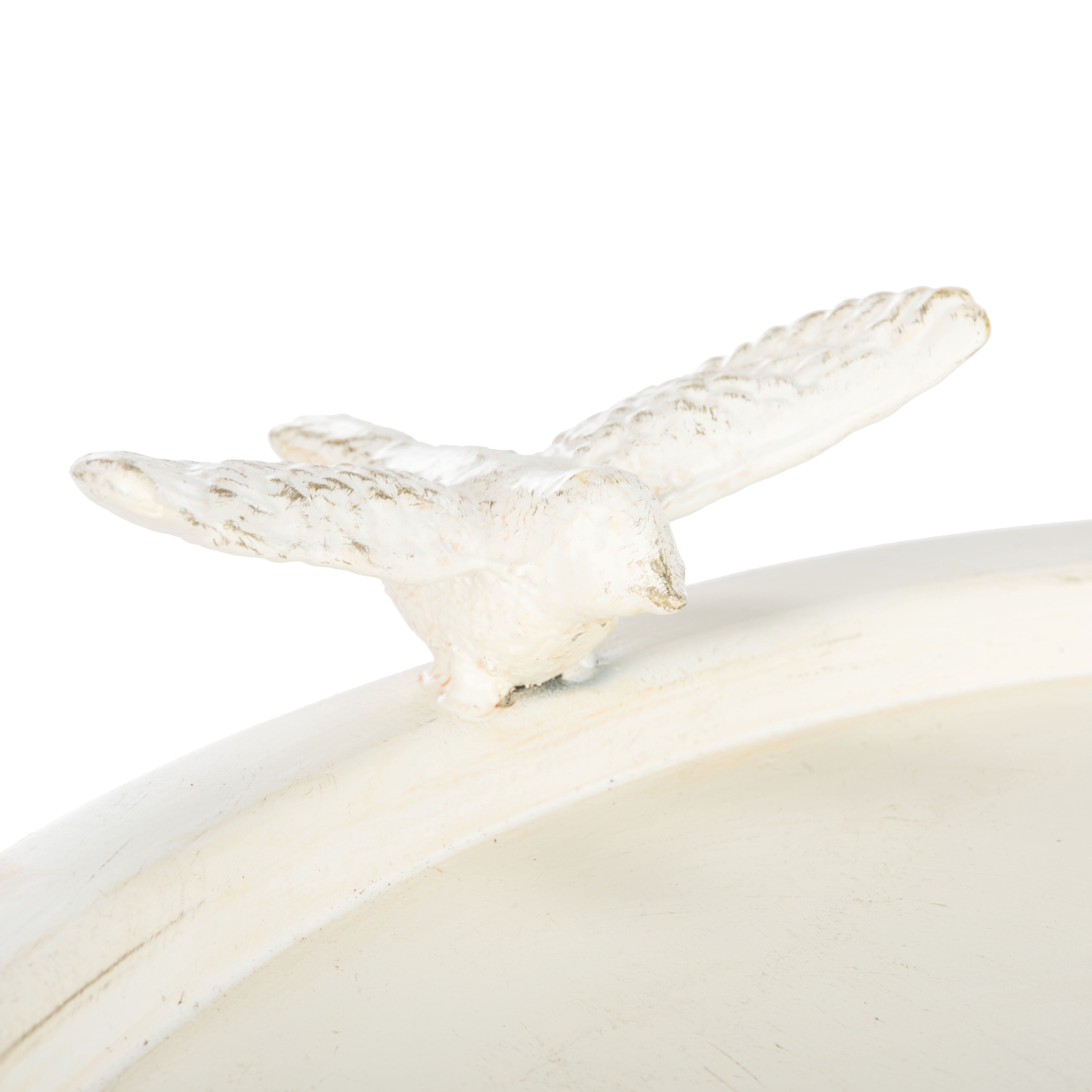 SAFAVIEH Kensi Solid Rustic Outdoor Patio Bird Bath, Pearl White