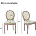 thumbnail image 6 of Tzicr French Dining Chairs Set of 4,Mid Century Upholstered Rattan Dining Chairs with Round Backrest Solid Wood Frame, Leather Farmhouse Dining Chairs for Dining Room, Bedroom, Kitchen., 6 of 6