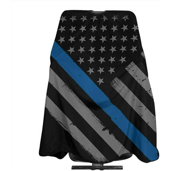 Police Thin Blue Line American Flag Hair Salon Cape Haircut Apron Barber Cape Hair Cutting Gown