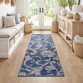 thumbnail image 3 of Madison Transitional 2' x 10' Navy and Cream Polypropylene Indoor Area Rug, 3 of 7