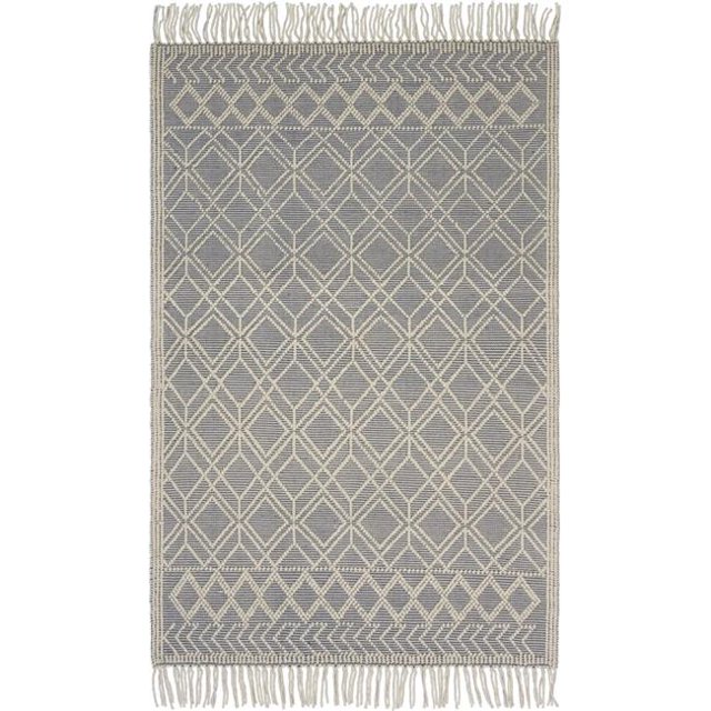 LR Resources ORIAN99496IVU7090 7 x 9 ft. Handwoven Bohemian Trance Area Rug, Ivory & Light Blue