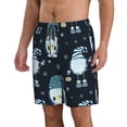 thumbnail image 2 of Rocae Gnome and Snowflakes for Men's Beach Shorts Casual Elastic Waist Drawstring Summer Beach Shorts,S-3XL-X-Large, 2 of 6